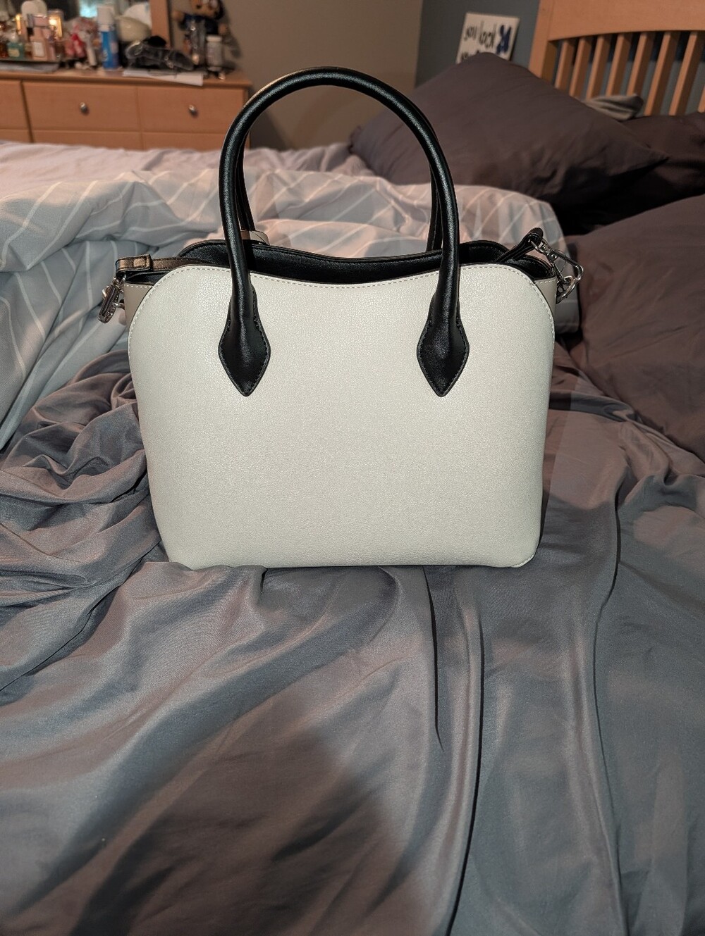 nine West NWT Classic Two-Tone Women's Satchel - Black & White
